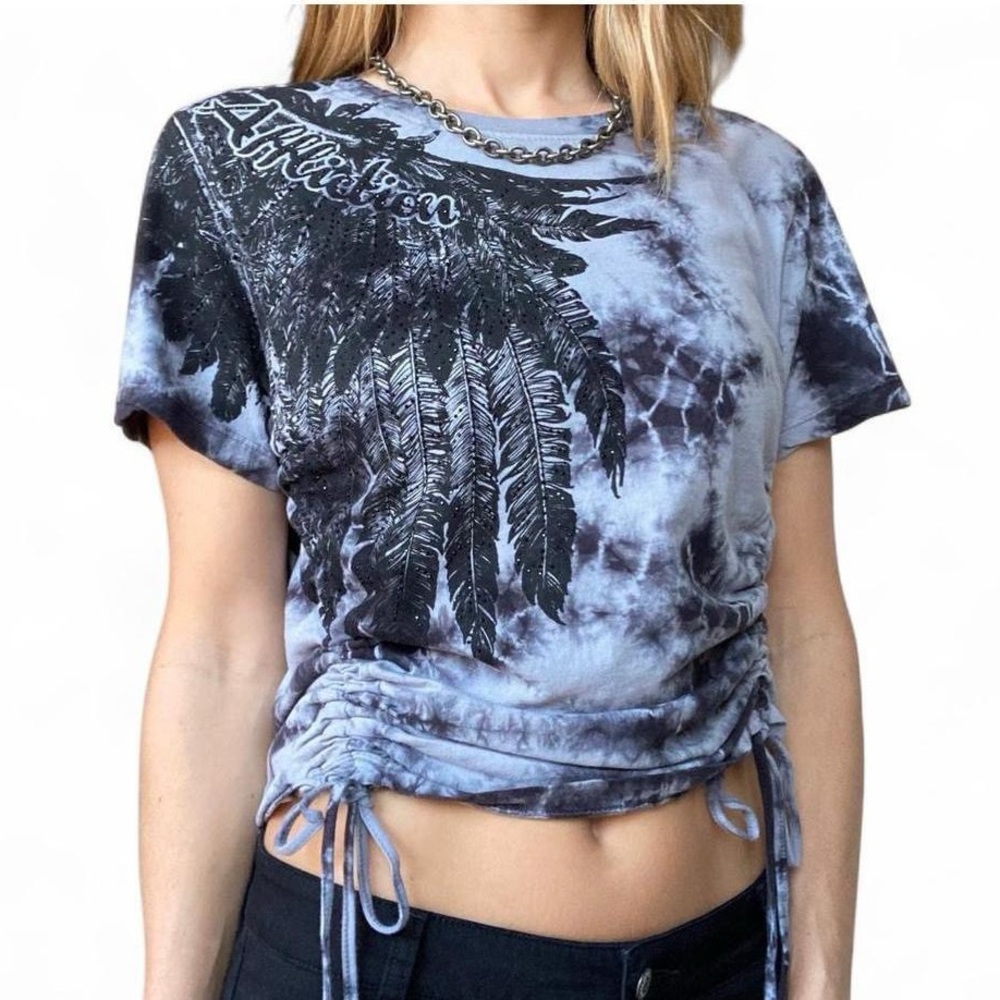 Stylish Tie-Dye Graphic Women's Top
